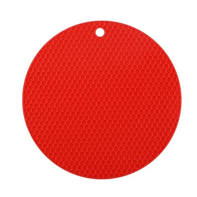 £2.39 • Buy Red Round Heat Resistant Silicone Kitchen Trivet Mat