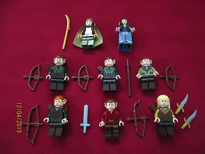 LEGO LOTR Minifigures Lot.ElvesLegolasElrondTaurel Arwen Bows Weapons  • $199.95