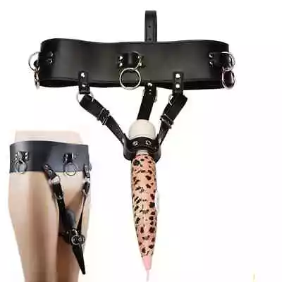 Wand Vibra Leather Forced Orgasms Belt Chastity Harness Strap Binding Toys • $19.86