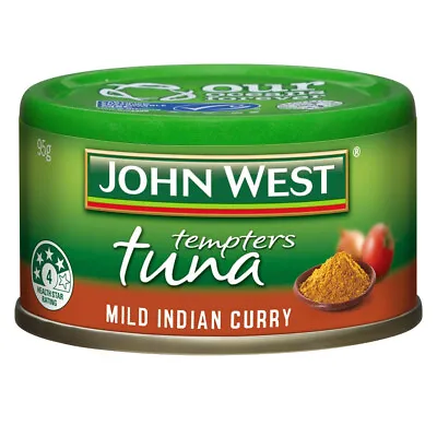$3 • Buy John West Tempters Tuna Mild Indian Curry Seafood Fish Omega 3 Can Good 95G