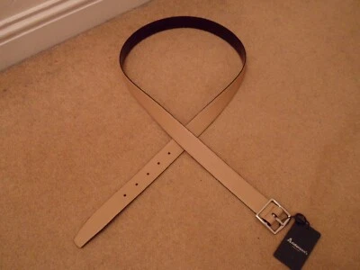 £19.99 • Buy New Andersons Tan / Beige Grain Leather Belt Silver Buckle Handmade 110 Italy