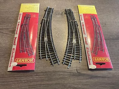 2 XHornby OO Curve Point Express R/H + LH N/silver R8074/5. A1 Condition. Tested • £12