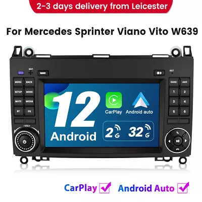 For Mercedes Sprinter Viano Vito W639 Carplay Head Unit Car Radio GPS SAT NAV BT • £154.99