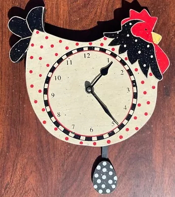 Chicken Wall Clock Moving Swinging Egg • $45