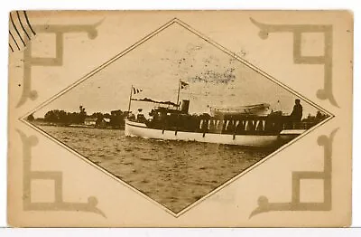 1911 -  A Steam Launch Or Tour Boat Underway Unnamed Location OH(?) Postcard • $5.85