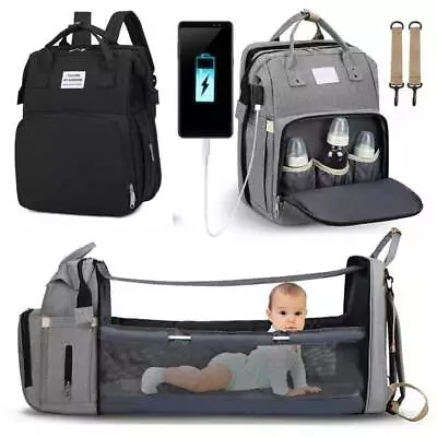 £8.99 • Buy Baby Diaper Nappy Mummy Changing Bag Backpack USB Multi-Function Hospital Bag UK