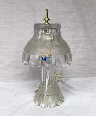 Vintage Cut Crystal Glass Lamp Boudoir Night Light Accent 15  Lamp - Nice!! • $39.99