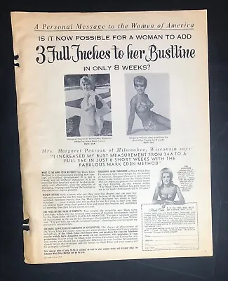 Vintage 1970s Mag Print Ad MARK EDEN Bustline Improver Julie Wilkinson Enlarge • $7