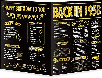 £12.50 • Buy 65Th Birthday Card Gifts For Women Or Men, Happy And Funny 65 Year Old Birthday 