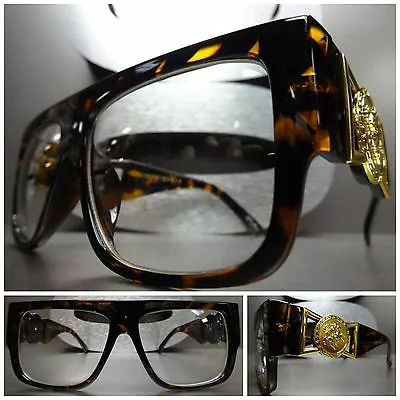 Men's Classic VINTAGE Hip Hop Style Clear Lens EYE GLASSES Thick Tortoise Frame • $13.99