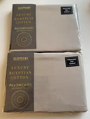 Sleepdown  - 2 X Pairs (4) Oxford Egyptian Cotton Pillowcases  200 Thread Count • £5