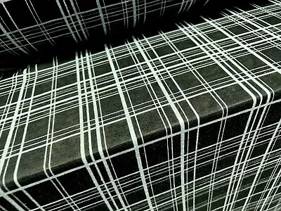 Thick & Thin Stretch Single Jersey Fabric Per Metre - Matrix Check Print • £5.99