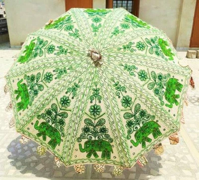 $208.99 • Buy Indian Embroidery  Large Size Garden Umbrella Bohemian Parasol Patio Outdoor