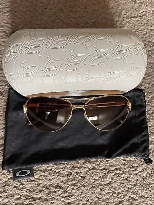 NEW Oakley Caveat OO4054-07 Polished Gold Frame W Dark Brown Gradient Lens • $70