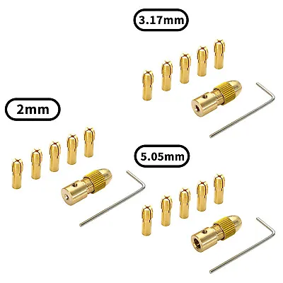 Brass Micro Electric Self-tightening Drill Collets Drill Bit Set Drill Assembly • $6.22