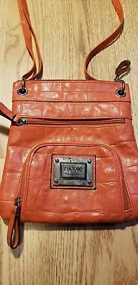 Nicole By Nicole Miller Crossbody Messenger Bag Orange Pockets CUTE • $9.99