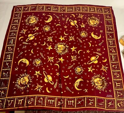 Vintage Gianni Versace Zodiac Celestial Silk Scarf • $80