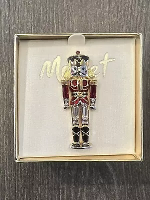 Vintage Monet Enamel Goldtone Christmas Nutcracker Brooch Toy Soldier New In Box • $29.99