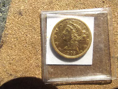 1905 S Liberty Head Half Eagle Gold Coin $5 Five Dollars AU • $590