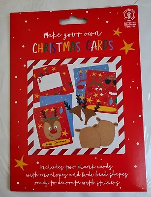 Tesco Rudi Reindeer Make Your Own Christmas Cards Kit • £3.50