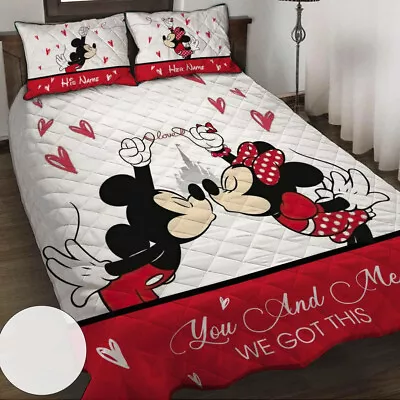Personalized Mickey And Minnie You And Me We Got This Quilt Bed Set • $85