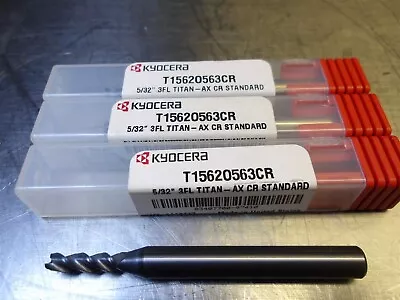 3 NEW! Kyocera 5/32  Carbide Corner Radius Endmill 3FL 1/4 SHK T1562O563CR • $10