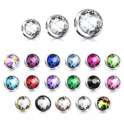 £4.99 • Buy Gem Dermal Anchor Top - Flat Crystal - Micro Microdermal Head Surface Piercing