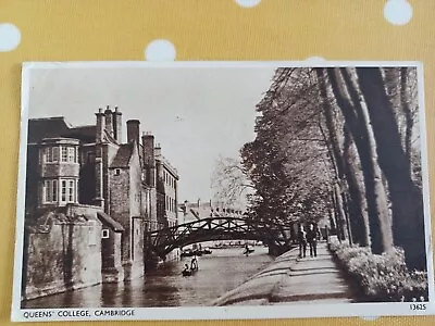 RP Postcard Queens' College Cambridge 1953 J Salmon • £2