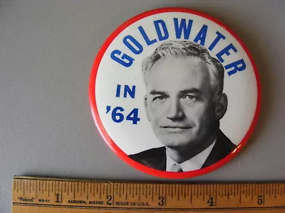 Vintage 3 1/2 Inch  Goldwater In  64 Campaign Button • $31.28