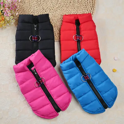 Winter Small Dog Vest Warm Puppy Coat Jacket Zipper Clothes For Yorkie Chihuahua • £8.39