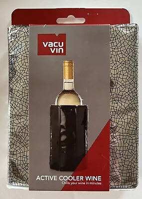 Vacu Vin Rapid Ice Active Cooler Wine Bottle Chilling Sleeve Silver & Black NIP • $19.99