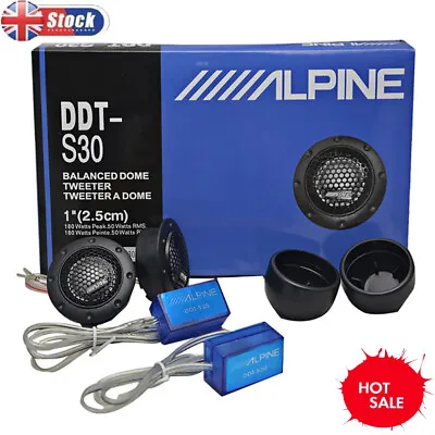ALPINE DDTS30 25MM 180W Dome Balanced Car Stereo Speaker Audio Tweeter UK Stock • £15.59