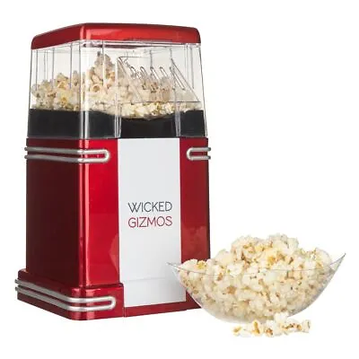 £19.99 • Buy WICKEDGIZMOS Popcorn Maker Machine Fat Free Healthy Retro Hot Air Popper 1200W 