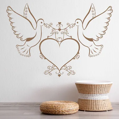 Love Birds Doves Heart Wall Sticker WS-18508 • £18.98