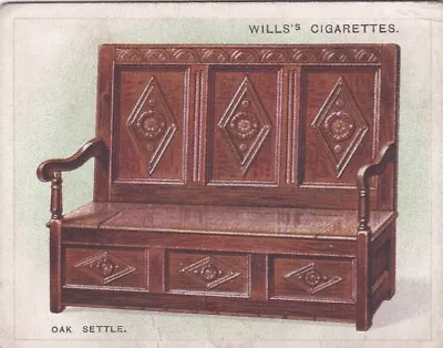 Old Furniture 1923 - Wills Cigarette Card - 6 Oak Settle • £1.50