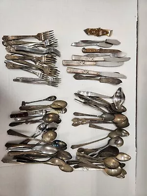 Lot Of 80 Vintage Silverplate Flatware Pieces Assorted • $39.99