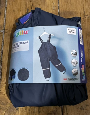 £13.50 • Buy BNWT LUPILU BOYS Navy Waterproof Fleece Lined DUNGAREE TROUSERS 2-3-4 PUDDLESUIT