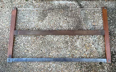 Vintage Large Wood & Brass 36  Bow Saw Frame Tree Saw Buck Saw Woodworking Tool • $57.95