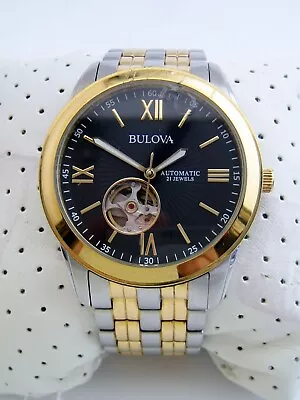 Bulova  Mens Automatic Watch Gold 98a168 Gold Stainless Steel 21 Jewel Genuine • £54.99