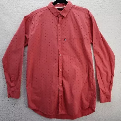 $19.95 • Buy Hollister Mens Long Sleeve Button Up Shirt Size XLarge Red Pattern 100% Cotton