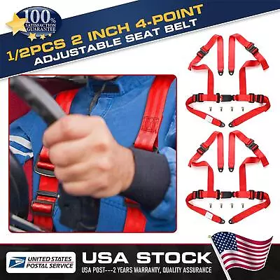 Car Seat Belt Webbing Polyester Seat Lap Retractable Nylon Safety Strap2 4-Point • $29.99