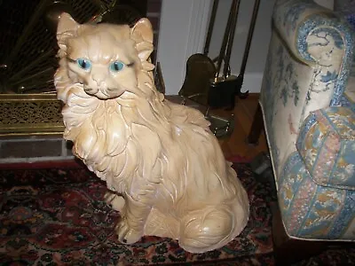 Large Ceramic Cat Statue Vintage 24  Tall • $30