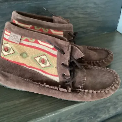 Laurentian Chief Men's Leather Moccasin Boots Aztec Sz 11 Men • $75