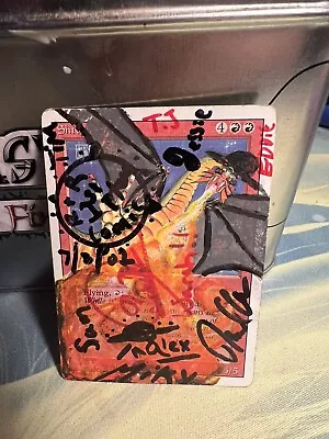 Shivan Dragon Revised Rare Magic The Gathering Card Signed Alter • $20