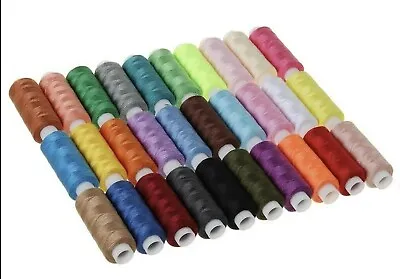 30 X 150M POLYESTER COTTON SEWING THREAD -YARN/SPOOL/REEL MIX COLORS • £5.99