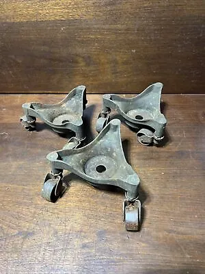 Set Of (3) Vintage Antique Cast Iron Heavy Duty  Piano Moving Casters 1.5”Wheels • $23.95