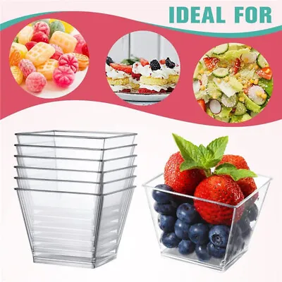 50pcs Dessert Cups Party Small Plastic Dessert Cups Disposable Ice Cream Cup • £5.38