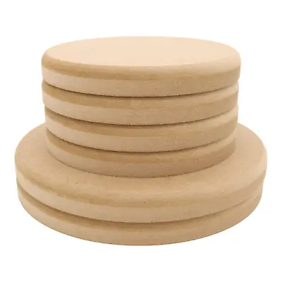 Wooden Circle MDF Craft Shape Disk Blanks 100mm To 300mm Diameter Round Top Edge • £3.08