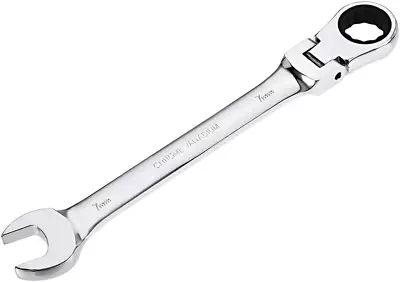 7Mm Flex-Head Ratcheting Combination Wrench Metric 72 Teeth 12 Point Ratchet Box • $12.69