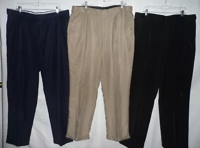 40x31 HAGGAR Lands End Etc Comfort Expandable Stretchd Waist Dress Casual Pants • $16.90